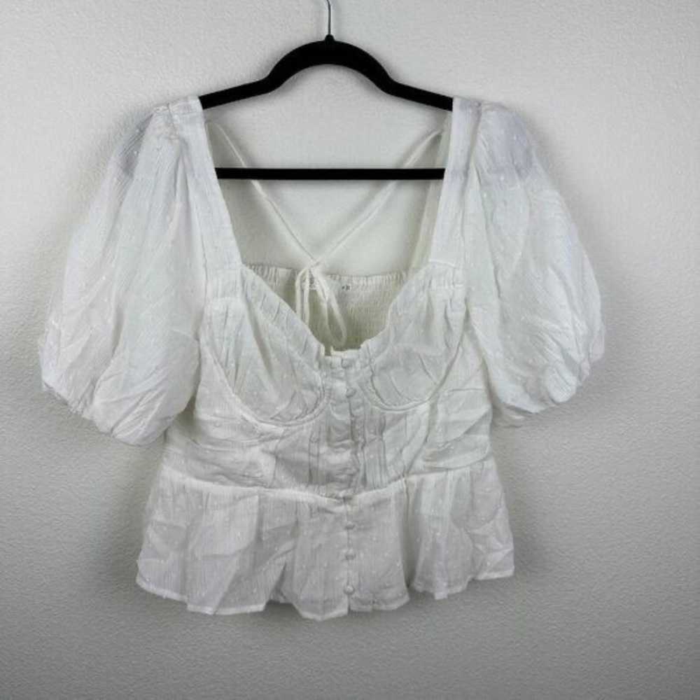 Astr Ruched Puff Sleeve Top - Picture 6 of 7